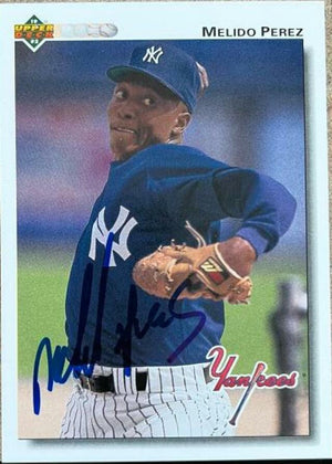 Melido Perez Signed 1992 Upper Deck Baseball Card - New York Yankees - PastPros