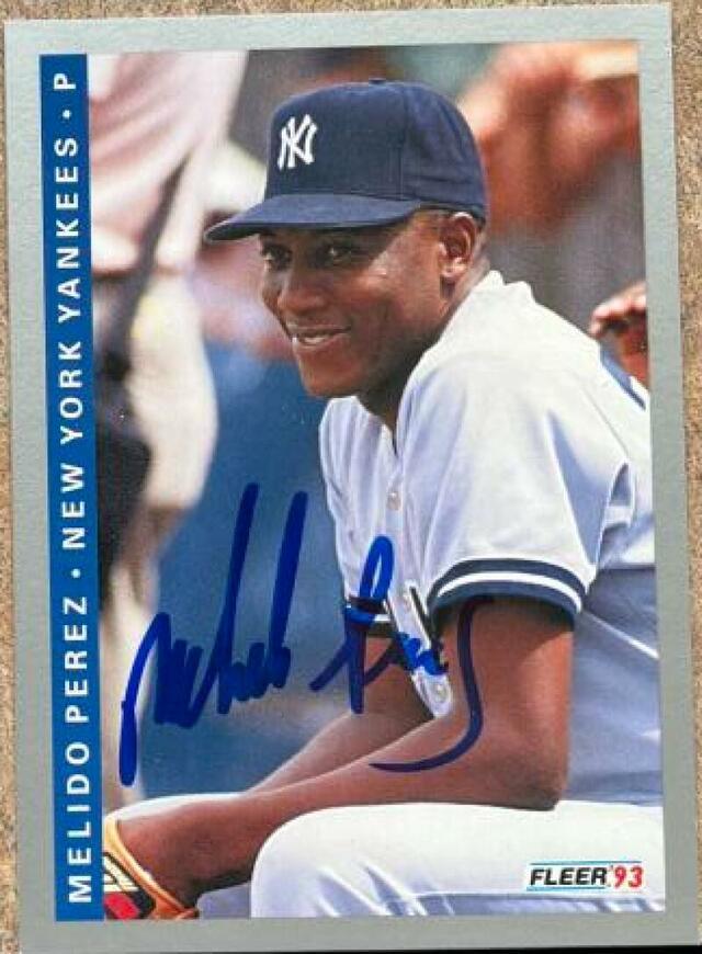Melido Perez Signed 1993 Fleer Baseball Card - New York Yankees - PastPros