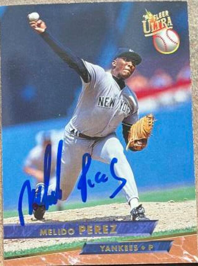 Melido Perez Signed 1993 Fleer Ultra Baseball Card - New York Yankees - PastPros