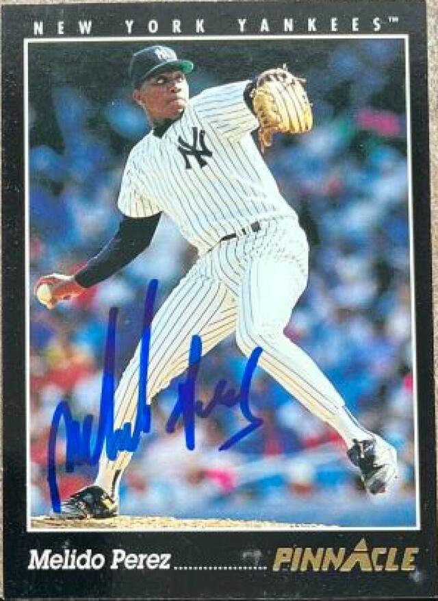 Melido Perez Signed 1993 Pinnacle Baseball Card - New York Yankees - PastPros