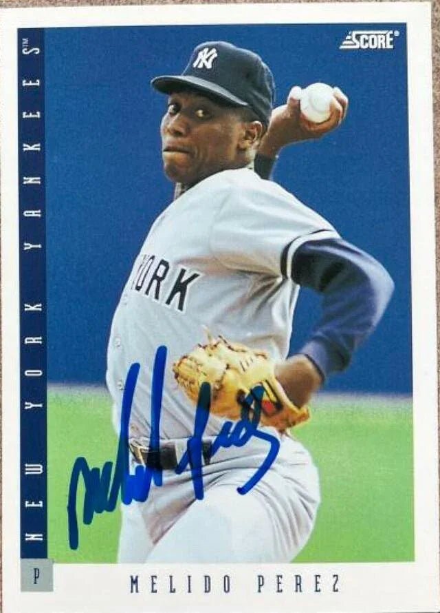 Melido Perez Signed 1993 Score Baseball Card - New York Yankees