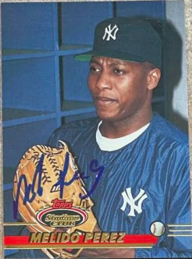 Melido Perez Signed 1993 Stadium Club Baseball Card - New York Yankees