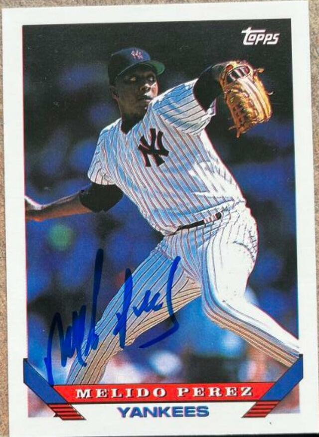 Melido Perez Signed 1993 Topps Baseball Card - New York Yankees - PastPros