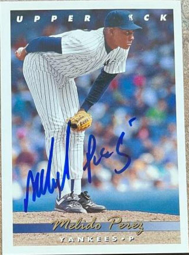 Melido Perez Signed 1993 Upper Deck Baseball Card - New York Yankees - PastPros