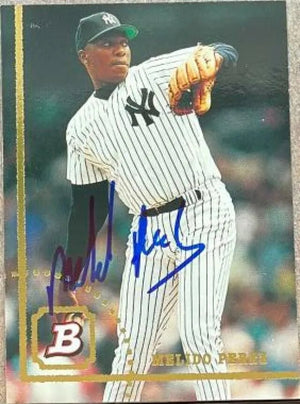 Melido Perez Signed 1994 Bowman Baseball Card - New York Yankees
