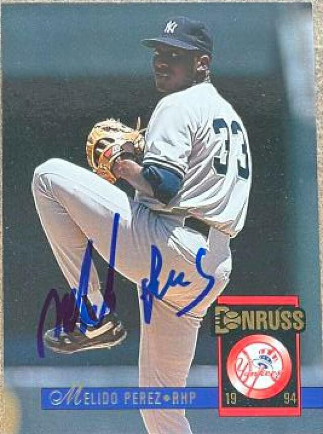 Melido Perez Signed 1994 Donruss Baseball Card - New York Yankees - PastPros