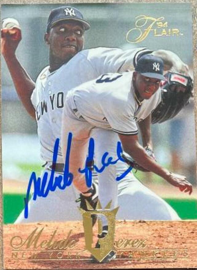Melido Perez Signed 1994 Flair Baseball Card - New York Yankees - PastPros