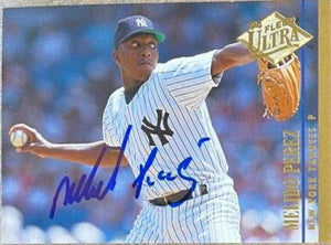 Melido Perez Signed 1994 Fleer Ultra Baseball Card - New York Yankees - PastPros