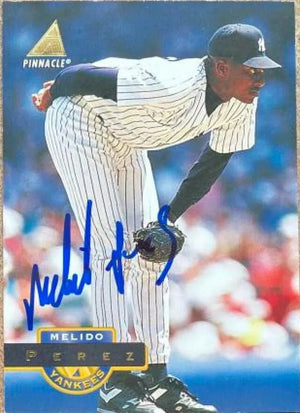 Melido Perez Signed 1994 Pinnacle Baseball Card - New York Yankees