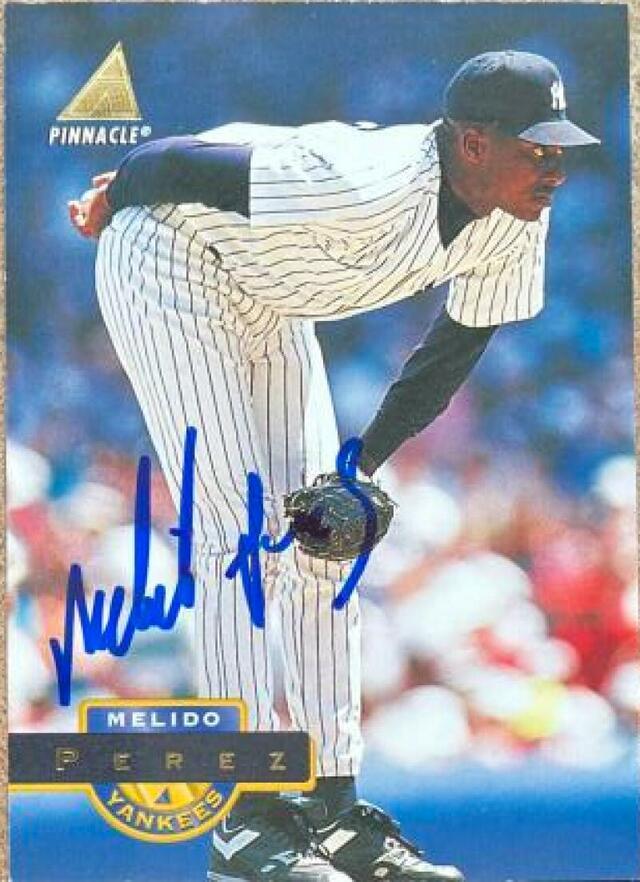 Melido Perez Signed 1994 Pinnacle Baseball Card - New York Yankees - PastPros