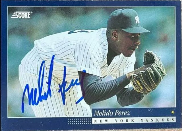 Melido Perez Signed 1994 Score Baseball Card - New York Yankees