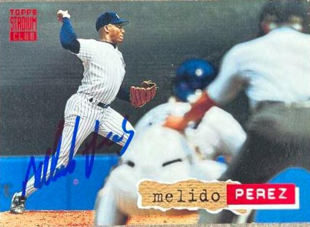 Melido Perez Signed 1994 Stadium Club Baseball Card - New York Yankees - PastPros