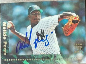 Melido Perez Signed 1994 Stadium Club Team Baseball Card - New York Yankees - PastPros