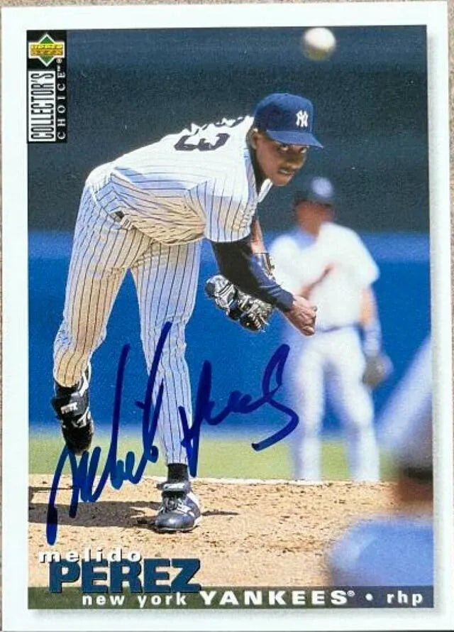 Melido Perez Signed 1995 Collector's Choice Baseball Card - New York Yankees