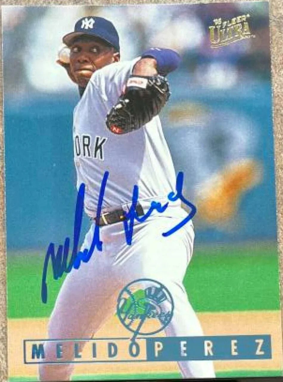 Melido Perez Signed 1995 Fleer Ultra Baseball Card - New York Yankees