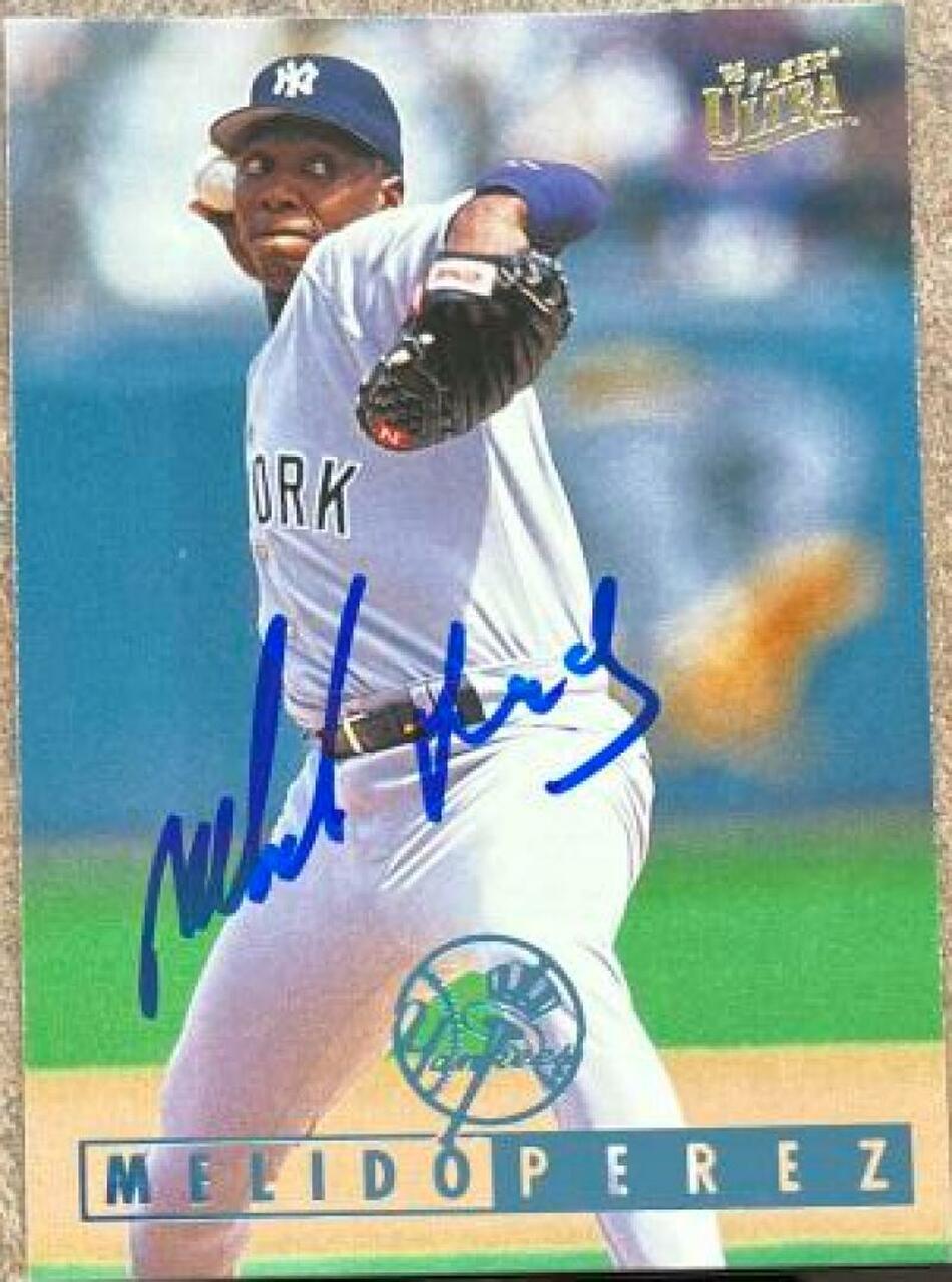 Melido Perez Signed 1995 Fleer Ultra Baseball Card - New York Yankees - PastPros