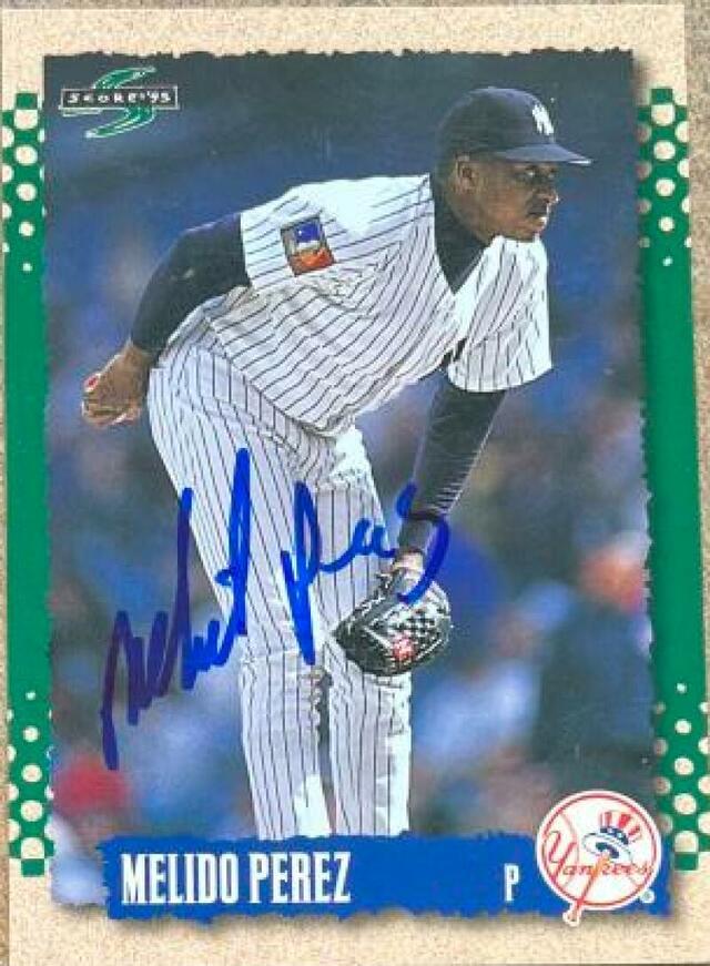 Melido Perez Signed 1995 Score Baseball Card - New York Yankees - PastPros