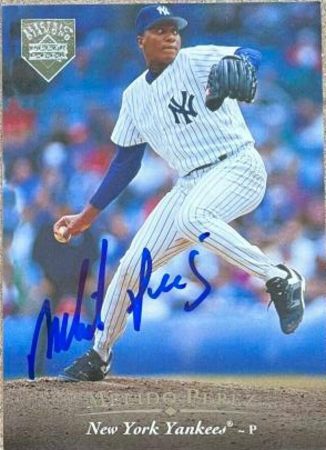 Melido Perez Signed 1995 Upper Deck Electric Diamond Baseball Card - New York Yankees - PastPros