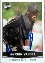 Merkin Valdez Signed 2004 Upper Deck Vintage Baseball Card - San Francisco Giants