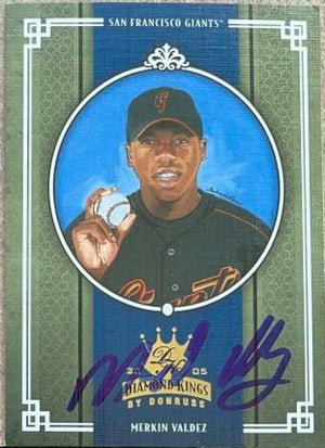 Merkin Valdez Signed 2005 Donruss Diamond Kings Baseball Card - San Francisco Giants - PastPros