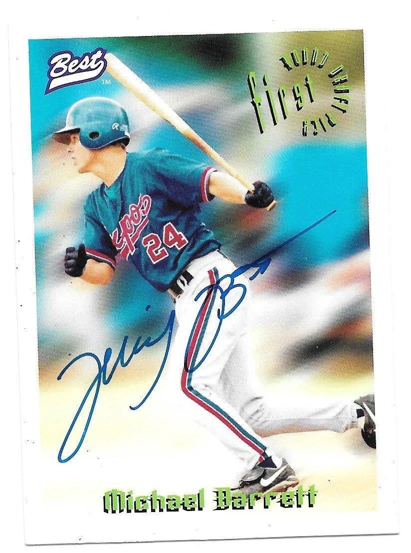 Michael Barrett Signed 1995 Best Baseball Card - Montreal Expos