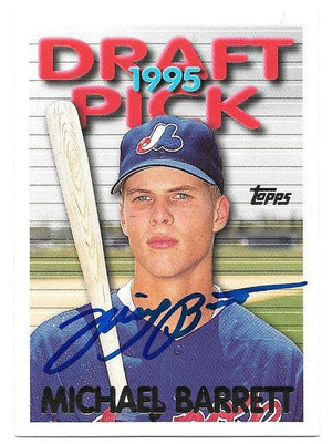 Michael Barrett Signed 1995 Topps Traded & Rookies Baseball Card - Montreal Expos - PastPros