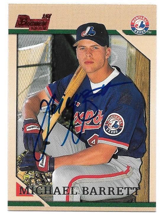 Michael Barrett Signed 1996 Bowman Baseball Card - Montreal Expos - PastPros