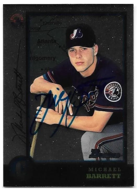 Michael Barrett Signed 1998 Bowman Chrome Baseball Card - Montreal Expos