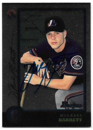 Michael Barrett Signed 1998 Bowman Chrome Baseball Card - Montreal Expos - PastPros