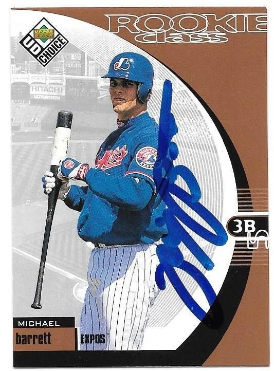 Michael Barrett Signed 1999 UD Choice Baseball Card - Montreal Expos