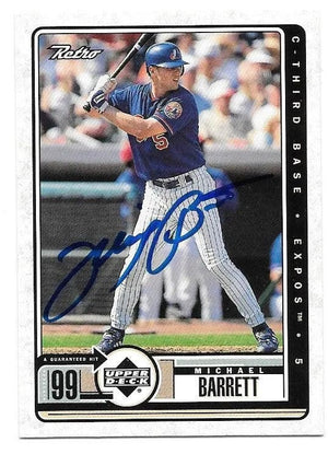 Michael Barrett Signed 1999 Upper Deck Retro Baseball Card - Montreal Expos
