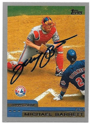 Michael Barrett Signed 2000 Topps Baseball Card - Montreal Expos
