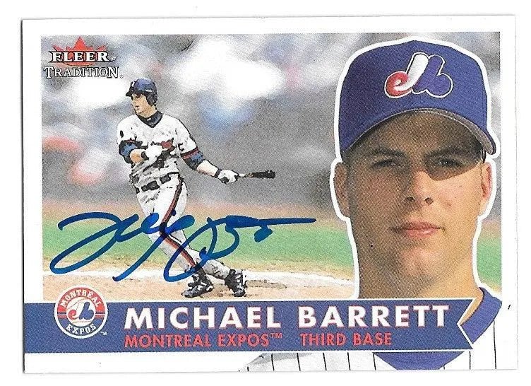 Michael Barrett Signed 2001 Fleer Tradition Baseball Card - Montreal Expos