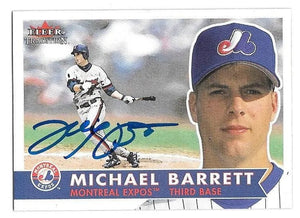 Michael Barrett Signed 2001 Fleer Tradition Baseball Card - Montreal Expos