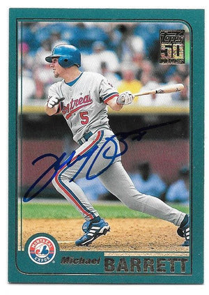 Michael Barrett Signed 2001 Topps Baseball Card - Montreal Expos - PastPros