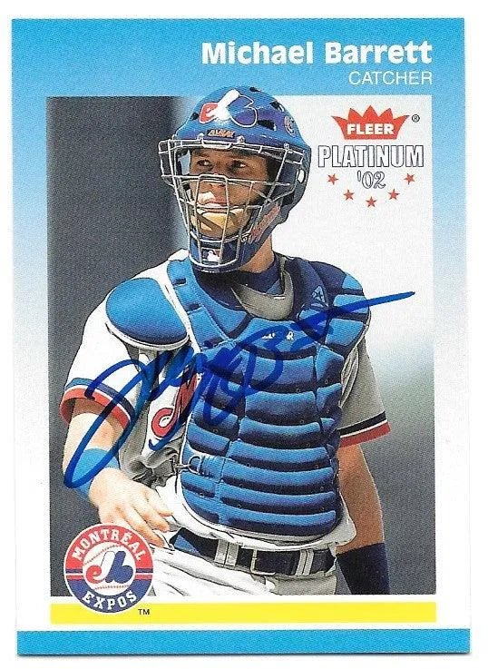 Michael Barrett Signed 2002 Fleer Platinum Baseball Card - Montreal Expos
