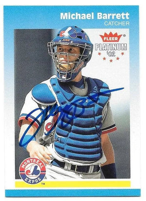 Michael Barrett Signed 2002 Fleer Platinum Baseball Card - Montreal Expos