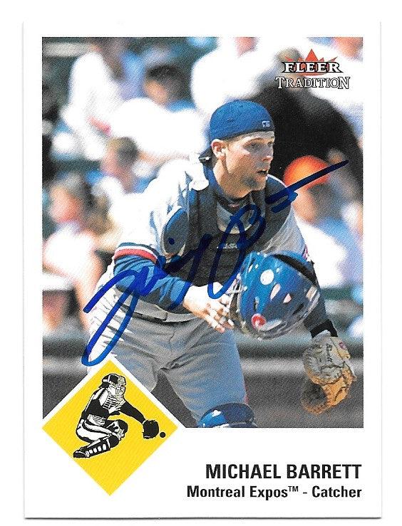 Michael Barrett Signed 2002 Fleer Tradition Baseball Card - Montreal Expos - PastPros
