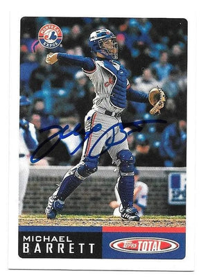 Michael Barrett Signed 2002 Topps Total Baseball Card - Montreal Expos