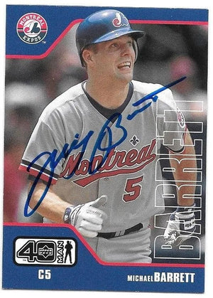 Michael Barrett Signed 2002 Upper Deck 4-Man Baseball Card - Montreal Expos