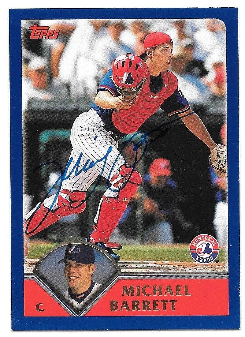Michael Barrett Signed 2003 Topps Baseball Card - Montreal Expos