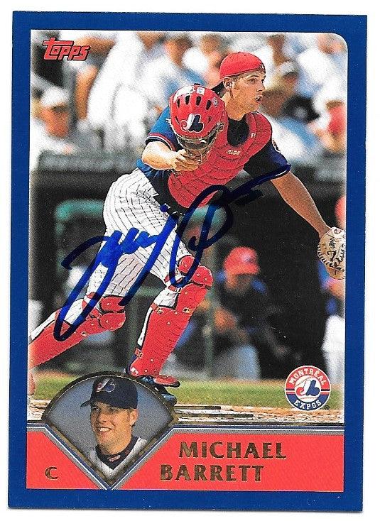 Michael Barrett Signed 2003 Topps Baseball Card - Montreal Expos - PastPros