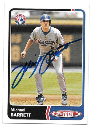 Michael Barrett Signed 2003 Topps Total Baseball Card - Montreal Expos - PastPros