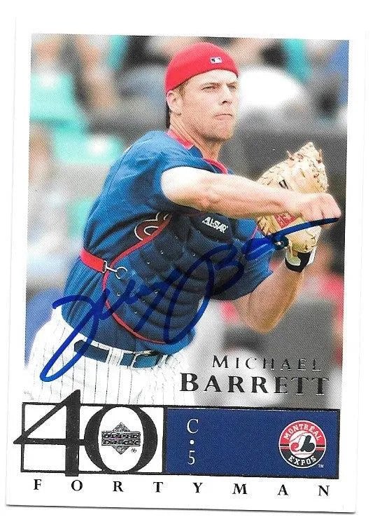 Michael Barrett Signed 2003 Upper Deck 40-Man Baseball Card - Montreal Expos