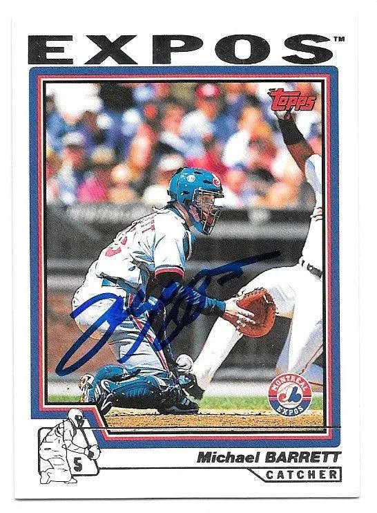 Michael Barrett Signed 2004 Topps Baseball Card - Montreal Expos