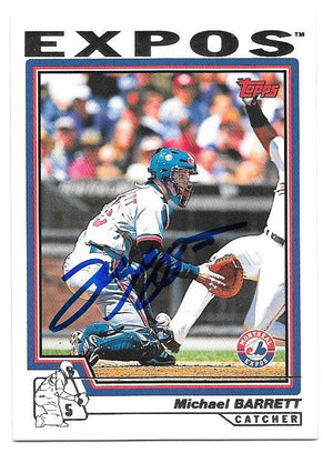 Michael Barrett Signed 2004 Topps Baseball Card - Montreal Expos - PastPros