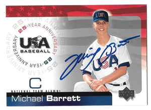 Michael Barrett Signed 2004 Upper Deck USA 25th Anniversary Baseball Card - PastPros