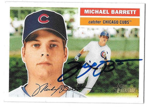 Michael Barrett Signed 2005 Topps Heritage Baseball Card - Chicago Cubs - PastPros