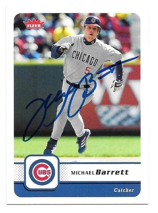 Michael Barrett Signed 2006 Fleer Baseball Card - Chicago Cubs
