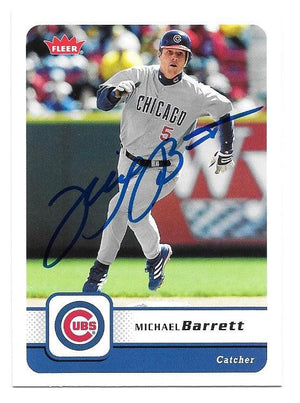 Michael Barrett Signed 2006 Fleer Baseball Card - Chicago Cubs - PastPros